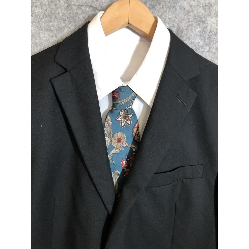 Billy London Blazer 42R Black Two Button Suit Coat Jacket Business Casual Classi